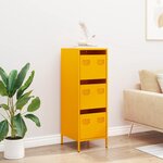 vidaXL Buffet haut jaune moutarde 39x35x103 5 cm acier
