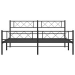 vidaXL Cadre de lit métal sans matelas avec pied de lit noir 193x203cm