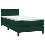 vidaXL Sommier à lattes de lit et matelas et LED vert foncé 80x220 cm velours