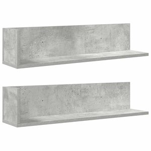 vidaXL Étagères murales 2Pièces gris béton 75x16 5x16 5cm bois ingénierie