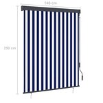 vidaXL Store roulant d'extérieur 140x250 cm Bleu et blanc