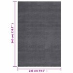 vidaXL Tapis shaggy anthracite 240x340 cm polyester