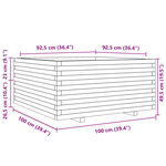 vidaXL Jardinière cire marron 100x100x49 5 cm bois de pin massif