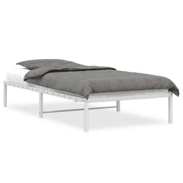 vidaXL Cadre de lit métal sans matelas blanc 100x190 cm