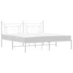 vidaXL Cadre de lit métal sans matelas et tête de lit blanc 180x200 cm
