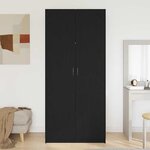 vidaXL Armoire avec stockage Noir 90 x 52 x 200 cm Bois d'ingénierie
