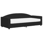 vidaXL Lit de jour avec matelas noir 90x200 cm tissu