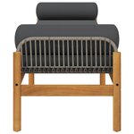 vidaXL Banc de jardin avec coussin gris résine tressée acacia