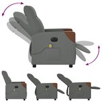 vidaXL Fauteuil inclinable de massage électrique gris foncé tissu