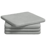vidaXL Coussins de siège 4 Pièces Gris clair 40 x 40 x 3 cm Velours