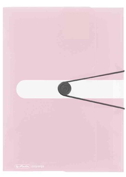 Chemise 3 rabats et élastique Polypro Easy Orga 30 mm Rose Pastel HERLITZ