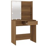 vidaXL Coiffeuse avec LED Chêne marron 74 5x40x141 cm