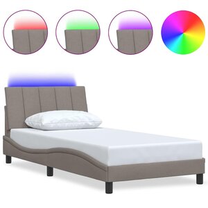 vidaXL Cadre de lit sans matelas Hanko taupe 100x200 cm tissu