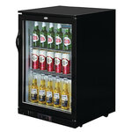 Arrière bar noir porte pivotante vitrée série g - 138 l - polar - r600a - acier peint1138vitrée 600x520x900mm