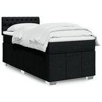 vidaXL Sommier à lattes de lit avec matelas Noir 100x200 cm Tissu