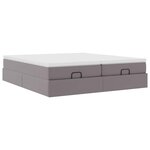 VidaXL Cadre de lit ottoman avec matelas gris 200x200 cm similicuir