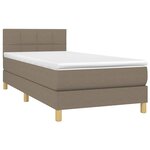 vidaXL Sommier à lattes de lit avec matelas Taupe 90x190 cm Tissu
