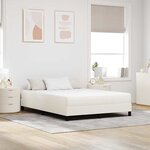 vidaXL Matelas de Lit avec matelas Crème 140 x 200 cm tissu