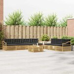 vidaXL Ensemble de canapés d'extérieur 8 Pièces Blanc et anthracite