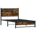 vidaXL Cadre de lit en métal sans matelas chêne fumé 107x203 cm