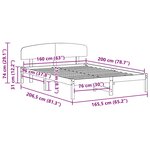 vidaXL Cadre de lit Marron 160 x 200 cm Bois de pin massif