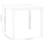 vidaXL Table de jardin Blanc 78x78x72 cm Plastique