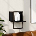 vidaXL Étagère murale avec barre noir 20x25x30 cm