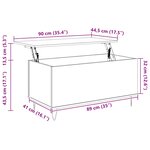 vidaXL Table basse Gris béton 90x44 5x45 cm Bois d'ingénierie