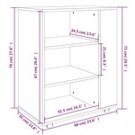 vidaXL Armoire roulante Chêne marron 60x35x75 cm Bois d'ingénierie