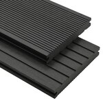 vidaXL Panneaux de terrasse solides et accessoires WPC 20m² 2 2 m Noir