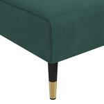 vidaXL Chaise longue vert foncé velours