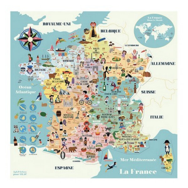 Carte de France magnetique