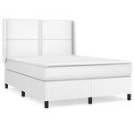 vidaXL Sommier à lattes de lit avec matelas Blanc 140x190cm Similicuir
