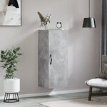 vidaXL Armoire murale gris béton 34 5x34x90 cm bois d'ingénierie