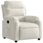 vidaXL Fauteuil inclinable Crème Velours
