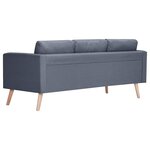 vidaXL Canapé à 3 places Tissu Gris foncé