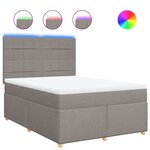 vidaXL Sommier à lattes de lit avec matelas Taupe 160x200 cm Tissu