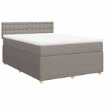 vidaXL Sommier à lattes de lit avec matelas Taupe 160x200 cm Tissu