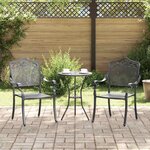vidaXL Chaise de jardin 2 Pièces Noir 55 x 56 5 x 91cm Aluminium