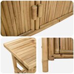 vidaXL Table console avec étagère Naturel 80 x 35 x 75 cm Bambou