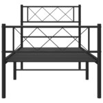 vidaXL Cadre de lit métal avec tête de lit/pied de lit noir 75x190 cm