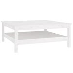 vidaXL Table basse Blanc 100x100x40 cm Bois massif de pin