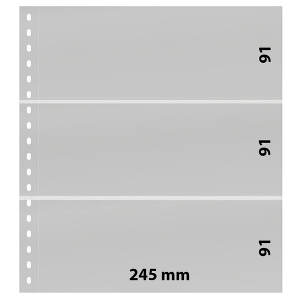 Feuilles de classement Omnia Lindner à 3 bandes pour blocs-feuillets. Fond - Blanc