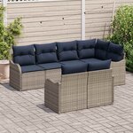 vidaXL Ensemble de canapé de jardin Gris polyrotin