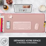 Large tapis de bureau - logitech desk mat - studio series  multifonctionnel et etendu - rose