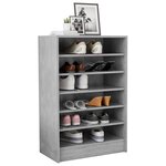 vidaXL Armoire à chaussures Gris béton 60x35x92 cm Bois d’ingénierie
