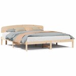 vidaXL Cadre de lit avec tête de lit 180x200 cm en bois massif de pin