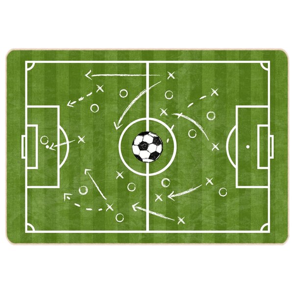 vidaXL Tapis enfant 160x230cm terrain de football antidérapant lavable