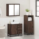 vidaXL Ensemble de meubles de salle de bain 3 Pièces Chêne marron