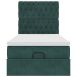 vidaXL Cadre de lit ottoman avec matelas vert foncé 90x190 cm velours